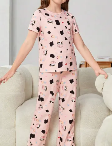 Pijama Shein Kids, roz Rosu