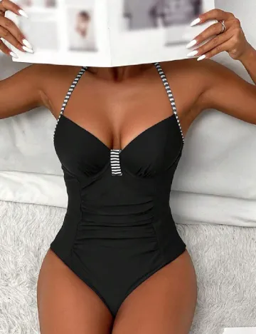 Costum de baie SHEIN, negru Negru