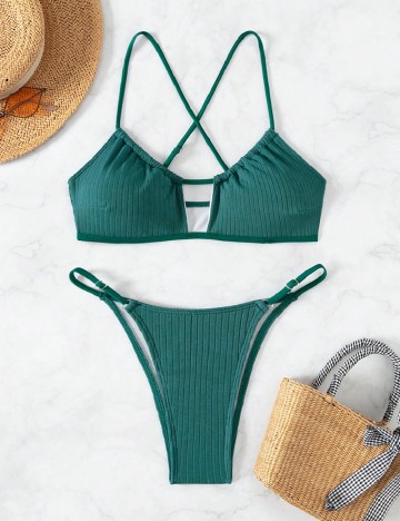 Costum de baie SHEIN, verde