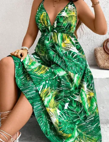 Rochie lunga SHEIN CURVE, verde Verde