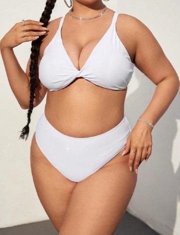 Costum de baie SHEIN CURVE, alb