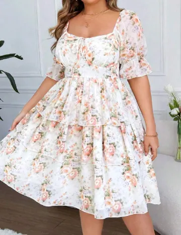 Rochie medie SHEIN CURVE, floral print Floral print