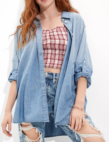 Camasa Oversize American Eagle, albastru