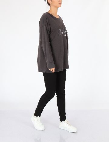 Bluza Oversize Aerie, gri inchis