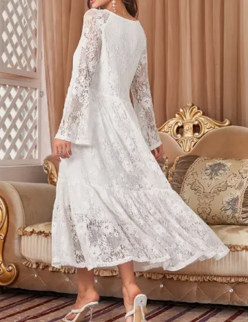 Rochie lunga Ticosa, alb Alb