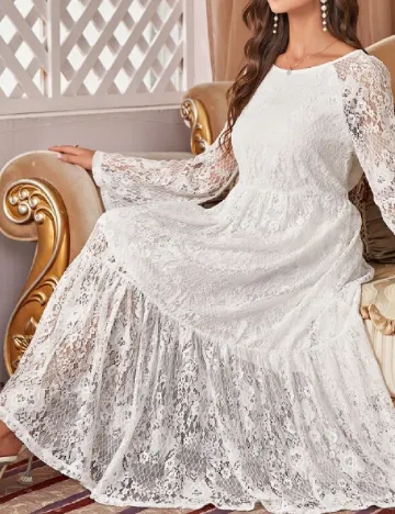 Rochie lunga Ticosa, alb Alb