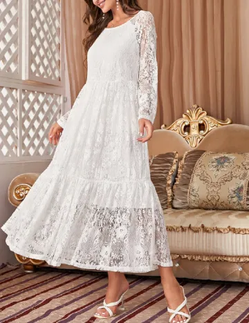 Rochie lunga Ticosa, alb Alb
