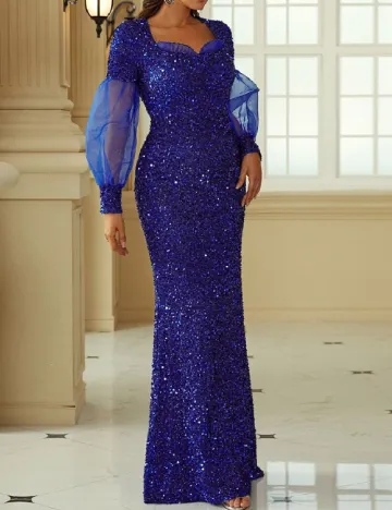 Rochie lunga Miss ord, bleumarin Albastru