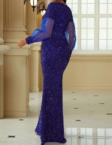 Rochie lunga Miss ord, bleumarin