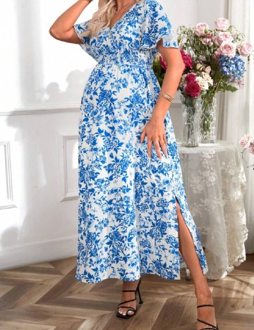 Rochie medie SHEIN Maternity, albastru