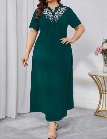 Rochie lunga Emery Rose Curve, verde Verde