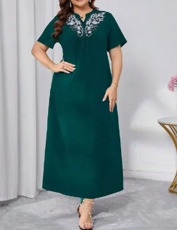 Rochie lunga Emery Rose Curve, verde Verde