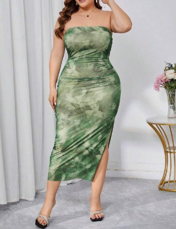 Rochie medie SHEIN CURVE, verde