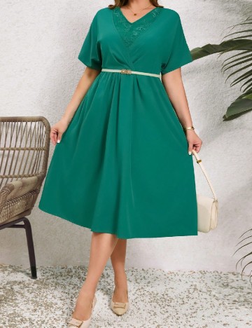 Rochie medie Emery Rose Curve, verde