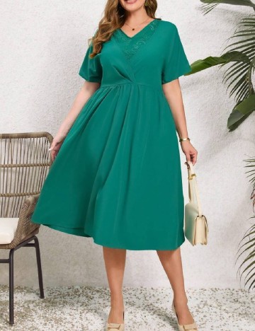 Rochie medie Emery Rose Curve, verde