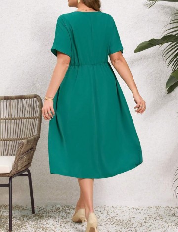 Rochie medie Emery Rose Curve, verde