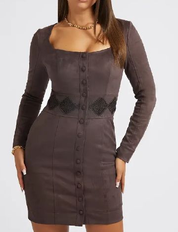 Rochie scurta Guess, maro