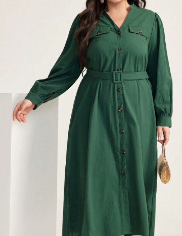 Rochie medie SHEIN CURVE, verde