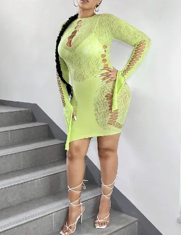 Rochie scurta SHEIN CURVE, verde neon Verde