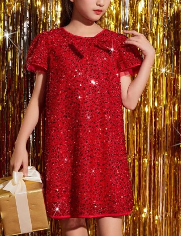 Rochie scurta Shein Kids, rosu