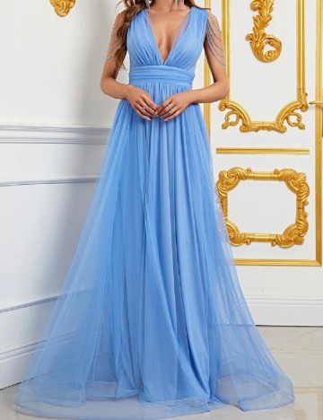 Rochie lunga Faeriesty, albastru