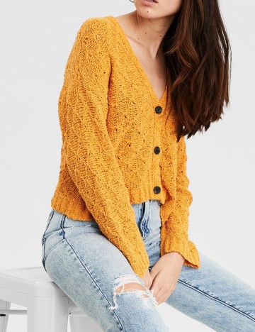 Cardigan American Eagle, mustar