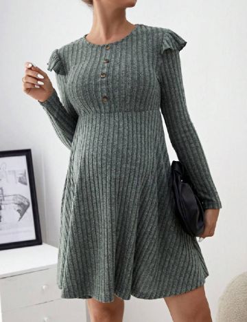 Rochie scurta SHEIN Maternity, verde