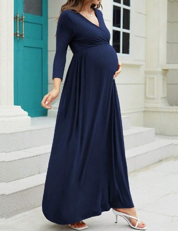 Rochie lunga SHEIN Maternity, bleumarin