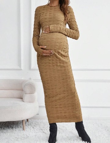 Rochie lunga SHEIN Maternity, maro