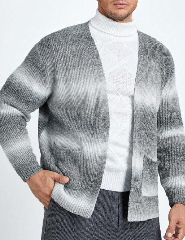 Cardigan SHEIN Plus Size Men, gri