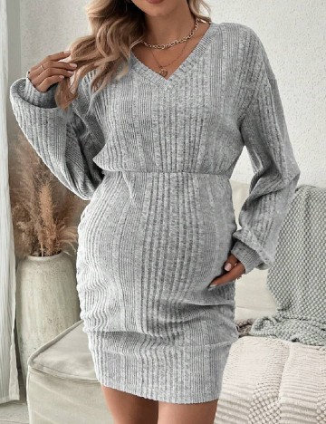 Rochie scurta SHEIN Maternity, gri