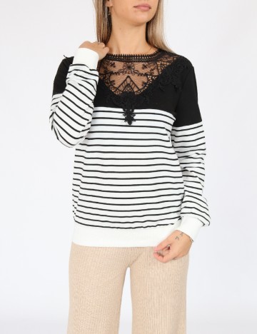 Bluza SHEIN, alb/negru