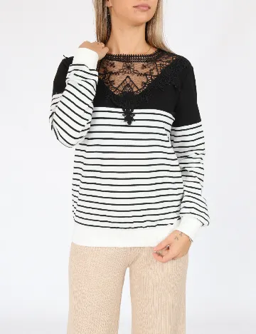 Bluza SHEIN, alb/negru Alb