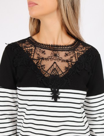 Bluza SHEIN, alb/negru