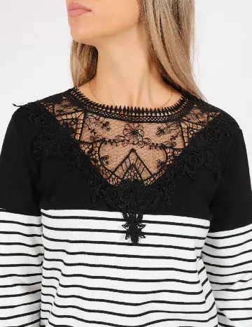 Bluza SHEIN, alb/negru Alb