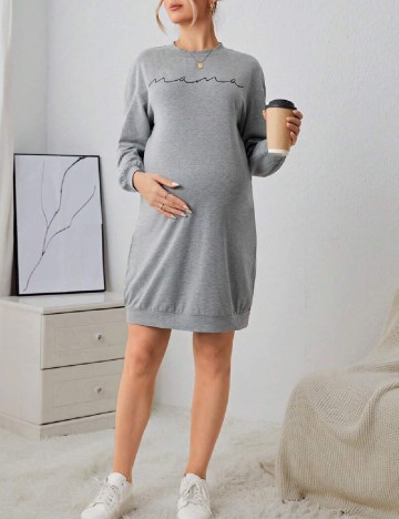 Rochie scurta SHEIN Maternity, gri