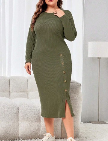 Rochie medie SHEIN CURVE, verde