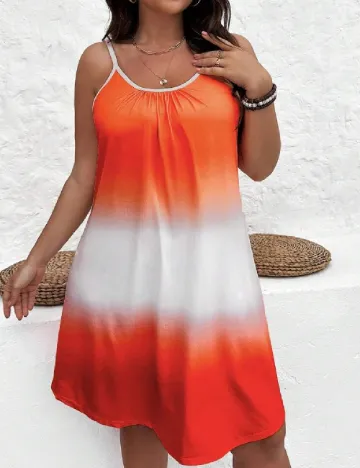 Rochie scurta SHEIN CURVE, portocaliu/alb Portocaliu