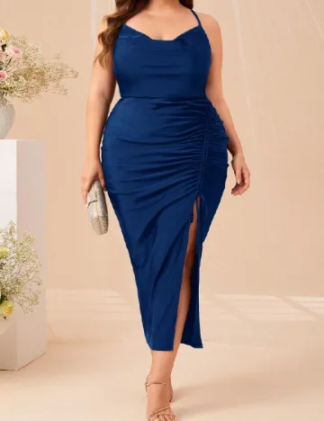 Rochie lunga SHEIN CURVE, bleumarin Albastru