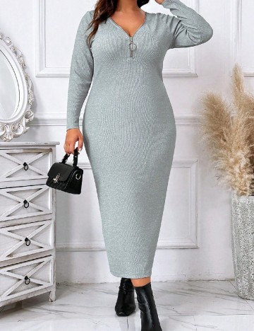 Rochie lunga SHEIN CURVE, gri