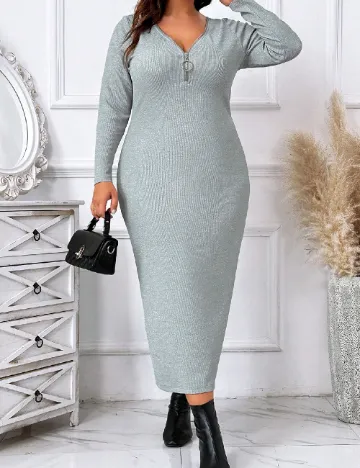 Rochie lunga SHEIN CURVE, gri Gri