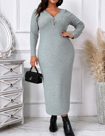 Rochie lunga SHEIN CURVE, gri