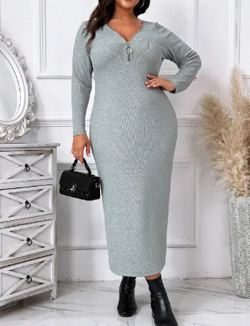 Rochie lunga SHEIN CURVE, gri Gri