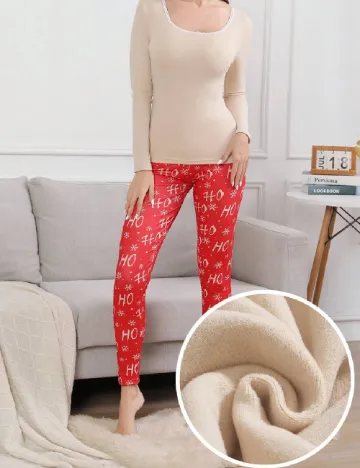 Pijama SHEIN, crem/rosu Rosu