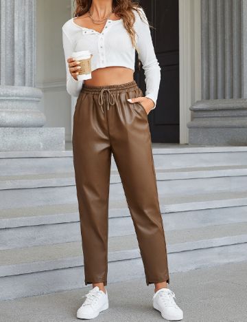 Pantaloni SHEIN, maro