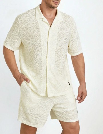 Compleu SHEIN Plus Size Men, ecru