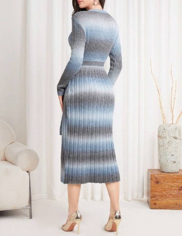 Rochie medie SHEIN, albastru/gri