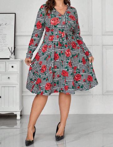 Rochie medie SHEIN CURVE, floral print