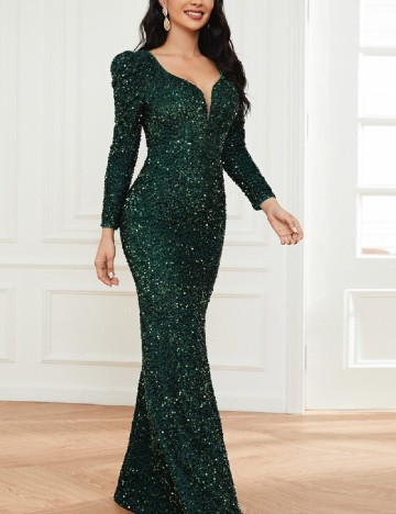 Rochie lunga Miss ord, verde