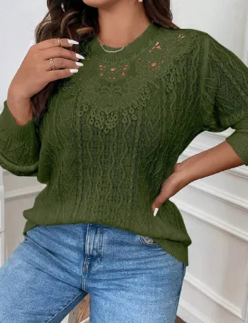 Pulover SHEIN CURVE, ver Verde